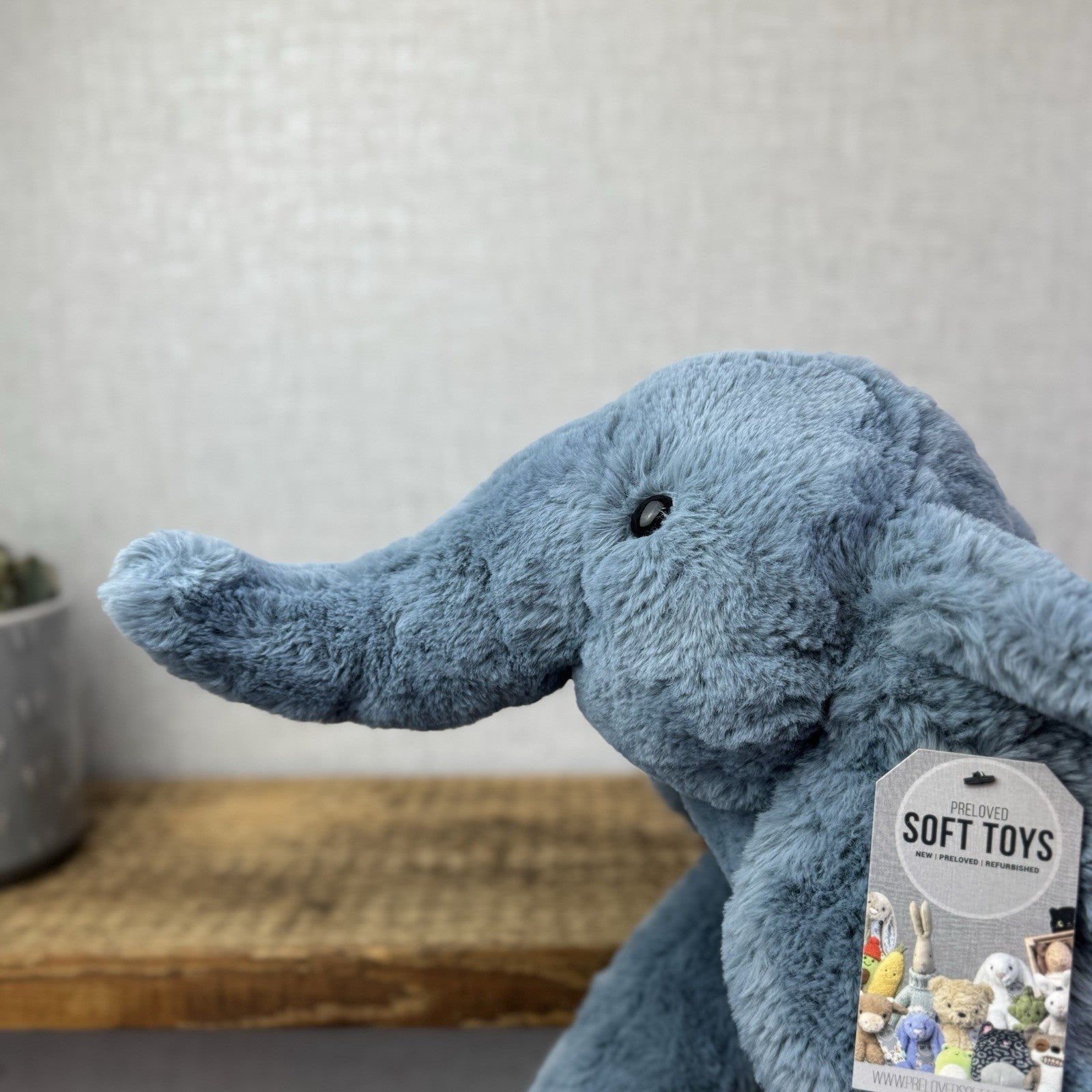 Jellycat Large Huggady Elephant - Big Floppy Elephant Beanie Rare/Retired 26"