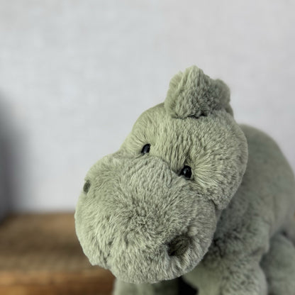 Jellycat Medium Huggady Dinosaur- Floppy Green Dino Plush Soft Toy Retired 10"
