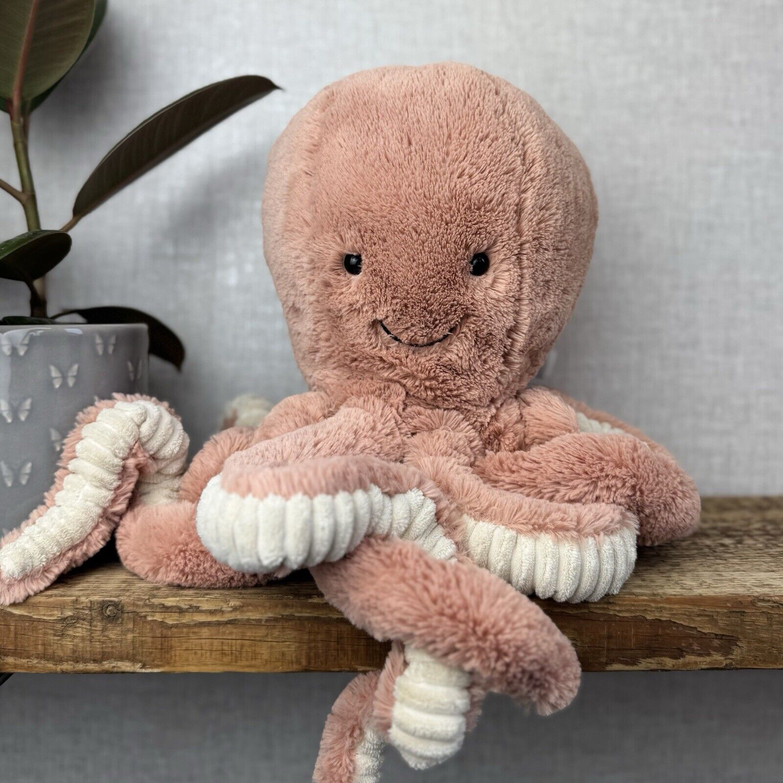 Jellycat Large Odell Octopus - Peach Large Octopus Beanie Toy Retired Pink 20”
