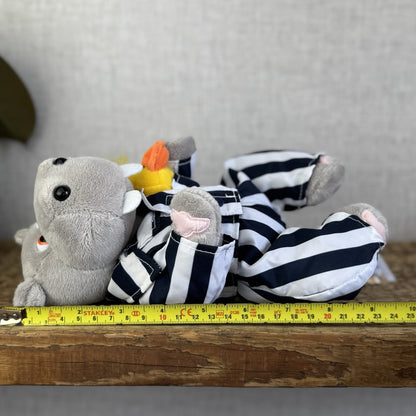 Silent Night Beds Hippo Wearing Pyjamas With Duck Promotional Soft Toy 9"