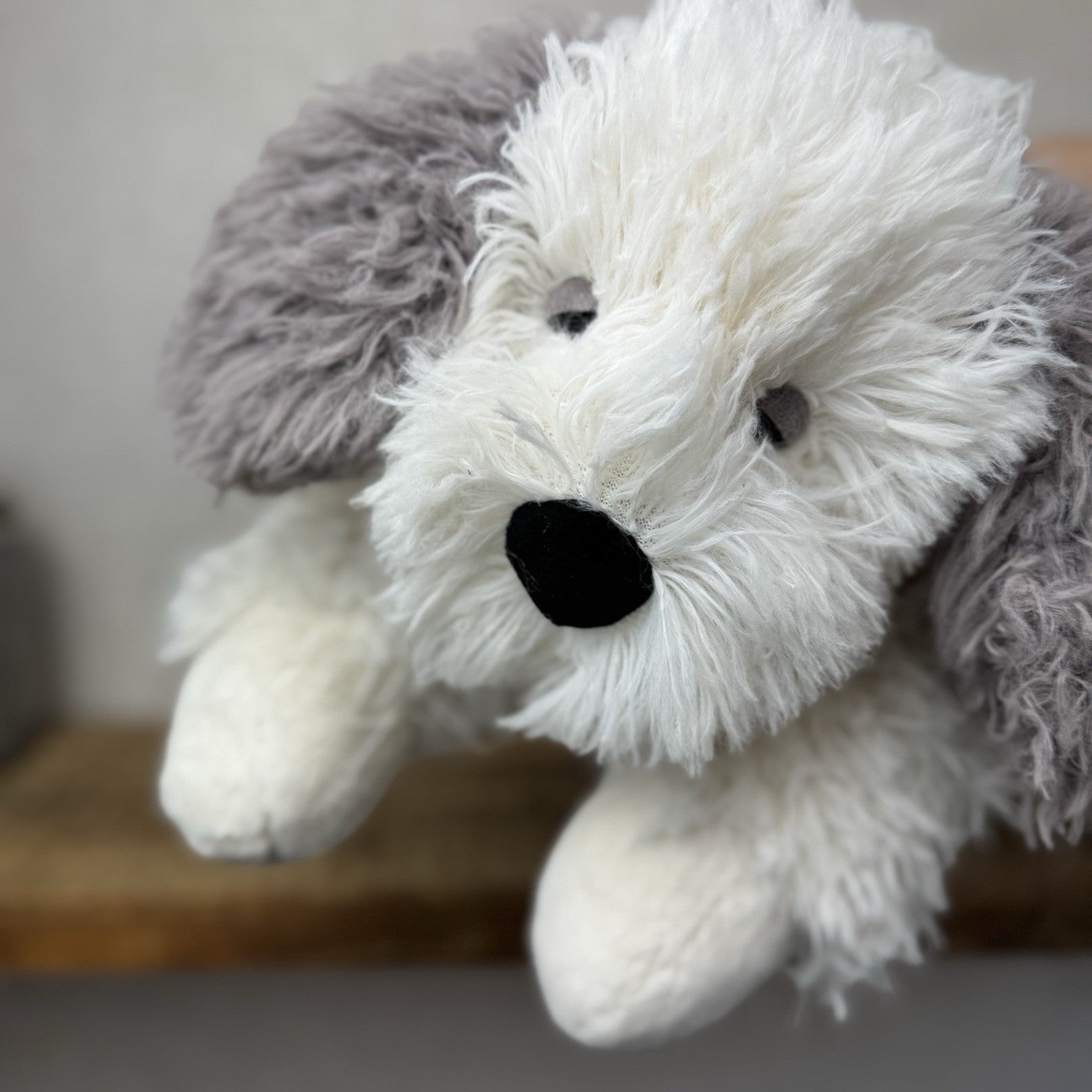 Jellycat Floofie Sheepdog - Large Shaggy Sheepdog Soft Toy Beanie Plush 19"