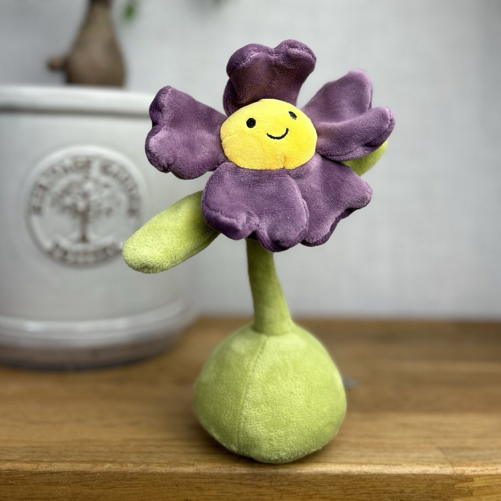 Jellycat Pansy Flowerette - Pansy Jellycat Flower - Purple Flower Soft Plush 8”