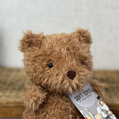 Jellycat Little Bear - Retired Brown Bear Curly Hair Beanie Soft Toy 7" 