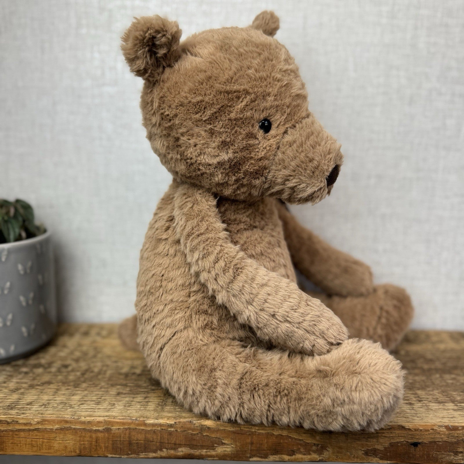 Jellycat Large Cocoa Bear - Big Brown Textured Bear Beanie Retired Large 17"