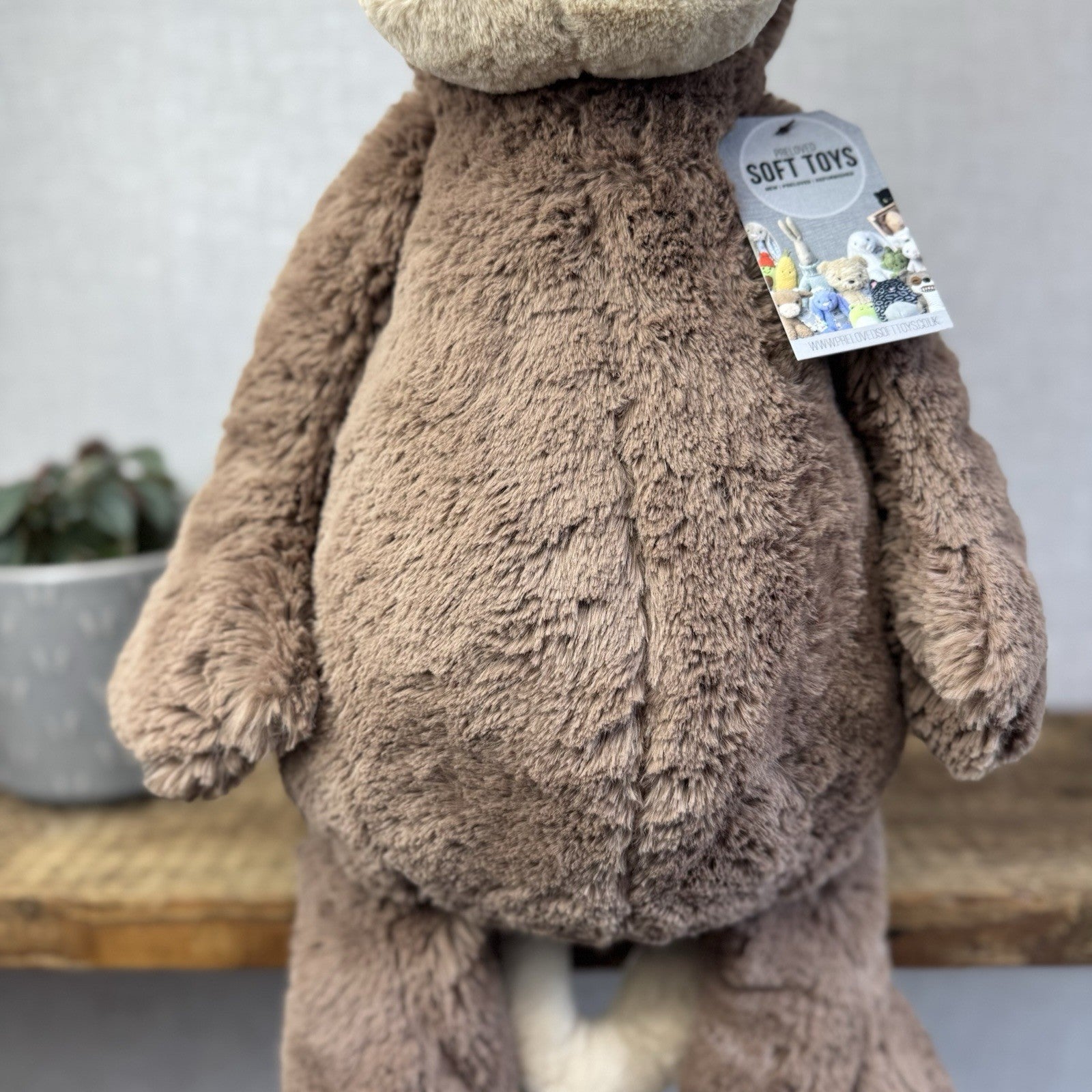 Jellycat Huge Bashful Monkey - Huge Monkey Beanie Plush Cuddle NWOT 22"