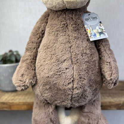 Jellycat Huge Bashful Monkey - Huge Monkey Beanie Plush Cuddle NWOT 22"