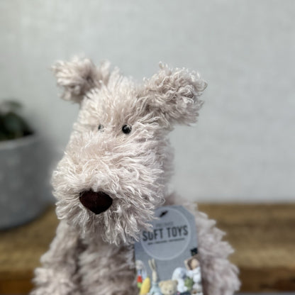 Jellycat Small Scamp Pup - Curly Beige Terrier Soft Toy Beanie Vintage/Retired
