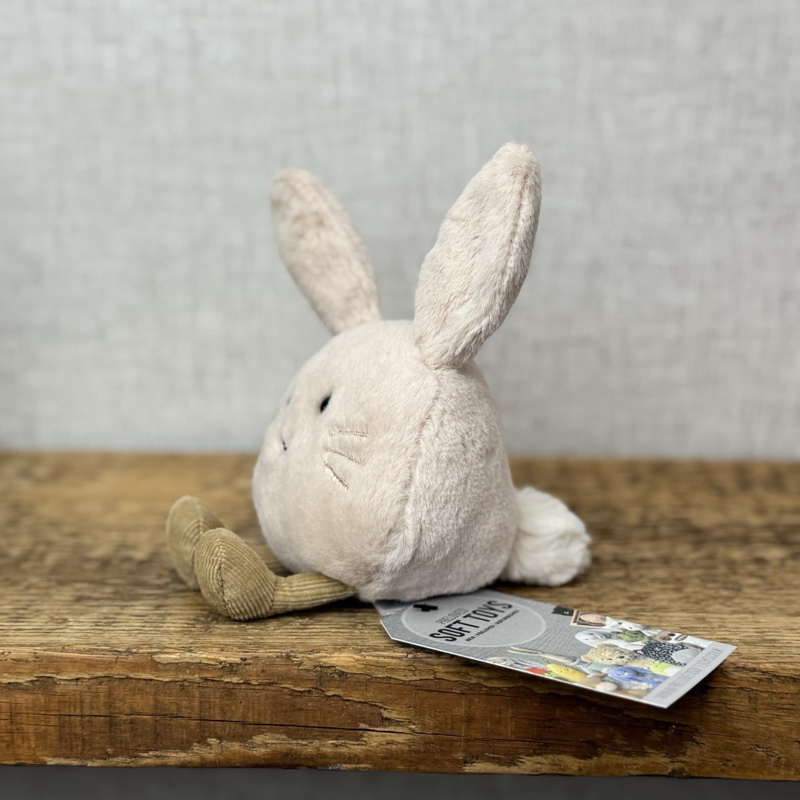 Jellycat Amuseabean Bunny - Small Cream Beanie Rabbit Animal Toy Retired 5”