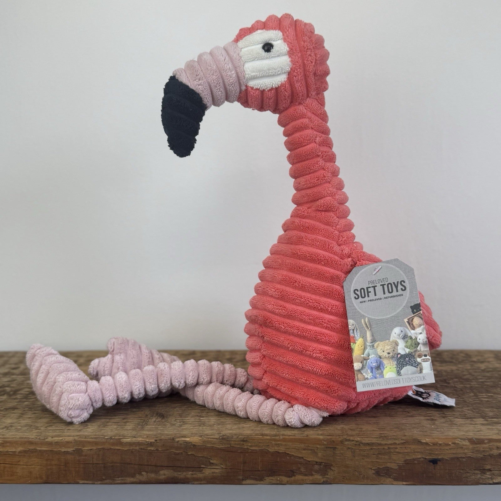 Jellycat Cordy Roy Flamingo - Pink Corduroy Beanie Flamingo Bird Retired 16"