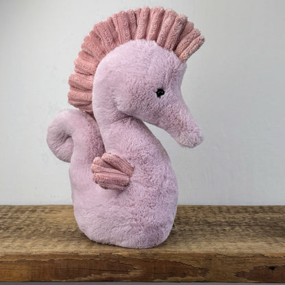 Jellycat Sienna Seahorse - Pink Medium Size Seahorse Beanie Retired 10"