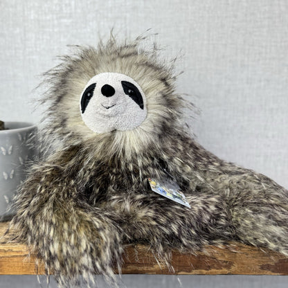 Jellycat Cyril Sloth - Fluffy Grey/brown Sloth Soft Toy Retired Rare Beanie 14”