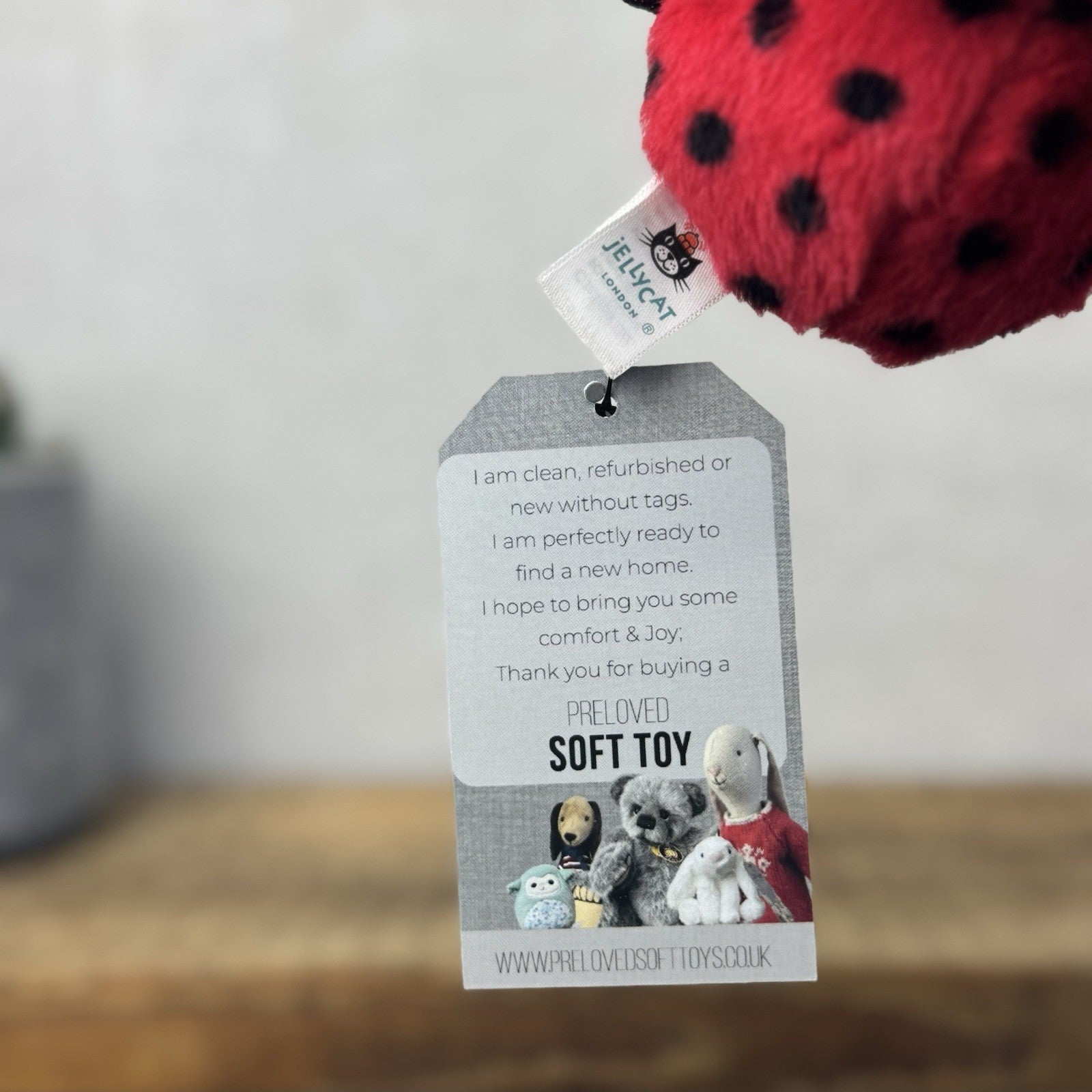 Jellycat Loulou Love Bug - Mini Ladybird Soft Toy Beanie Plush Small Red Bug 5"