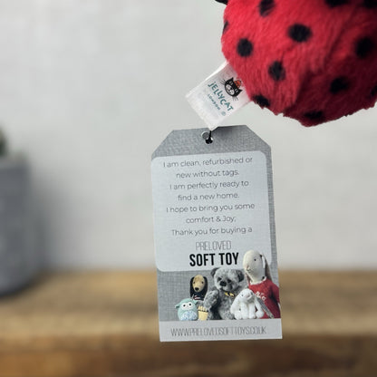 Jellycat Loulou Love Bug - Mini Ladybird Soft Toy Beanie Plush Small Red Bug 5"