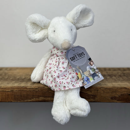 Jellycat Mouya Mouse - Little White Company Collab Mouse In Dress 9"