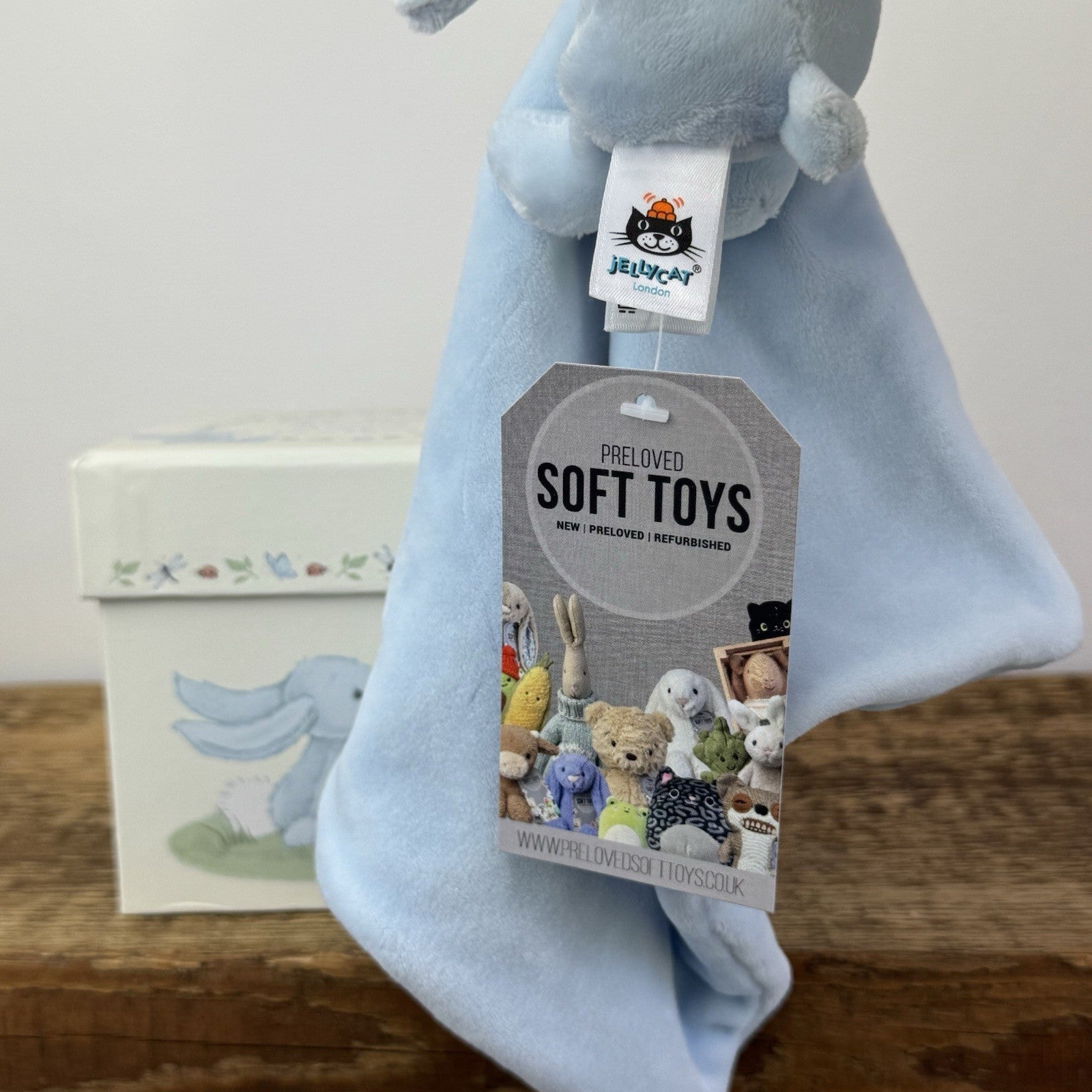 Jellycat My First Soother - Blue Bunny Velour Soother Comforter Retired With Box