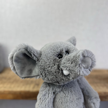 TY Ella Elephant Grey 2017 Soft Grey Plush - Medium Beanie Elephant Cute NWOT