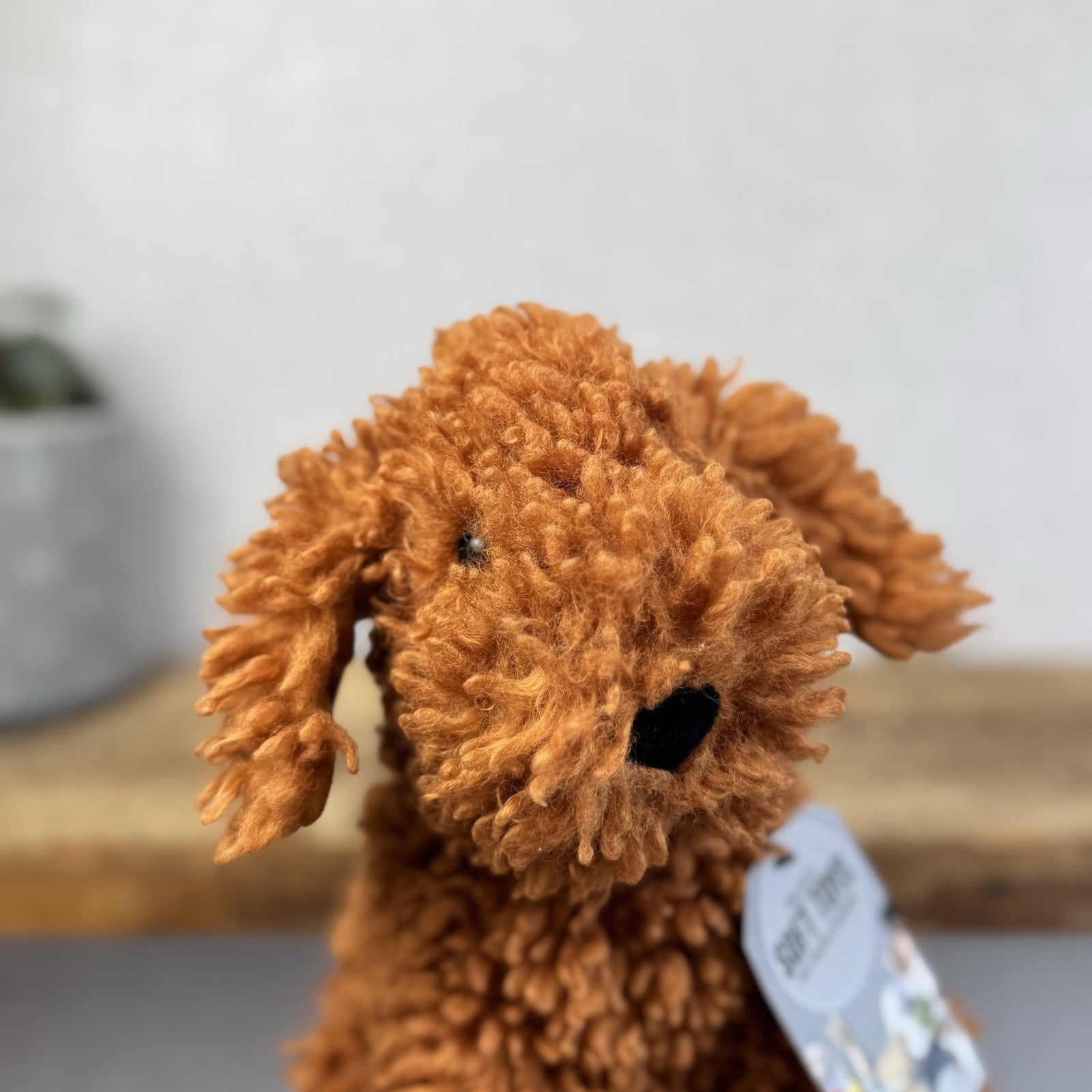 Jellycat Cooper Doodle Dog - Bronze Curly Haired Poodle Dog Beanie 10"