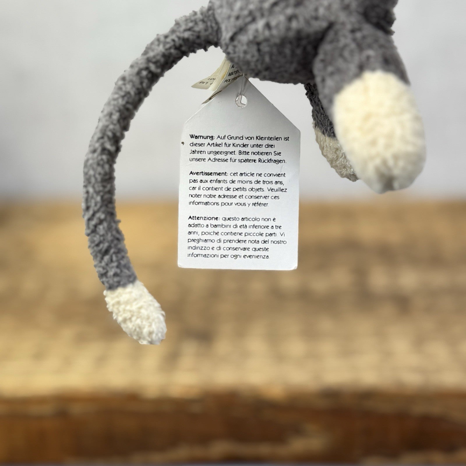 Jellycat Tiny Baby Bunglie Kitten - Miniature Vintage  Grey Cat Partial Tag 5”