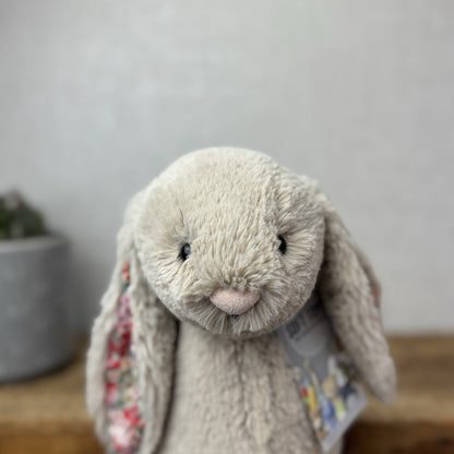 Jellycat Medium Bashful Beige Posy Blossom Bunny - Beige Bunny Floral 12”