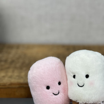 Jellycat Amusable Pink And White Marshmallow Mini Soft Toy Genuine BNWT 5"