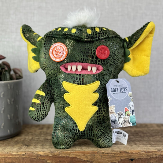 Fuggler Funny Ugly Monster Gremlins Soft Toy - Stripe Fuggler Green Scales Cute 
