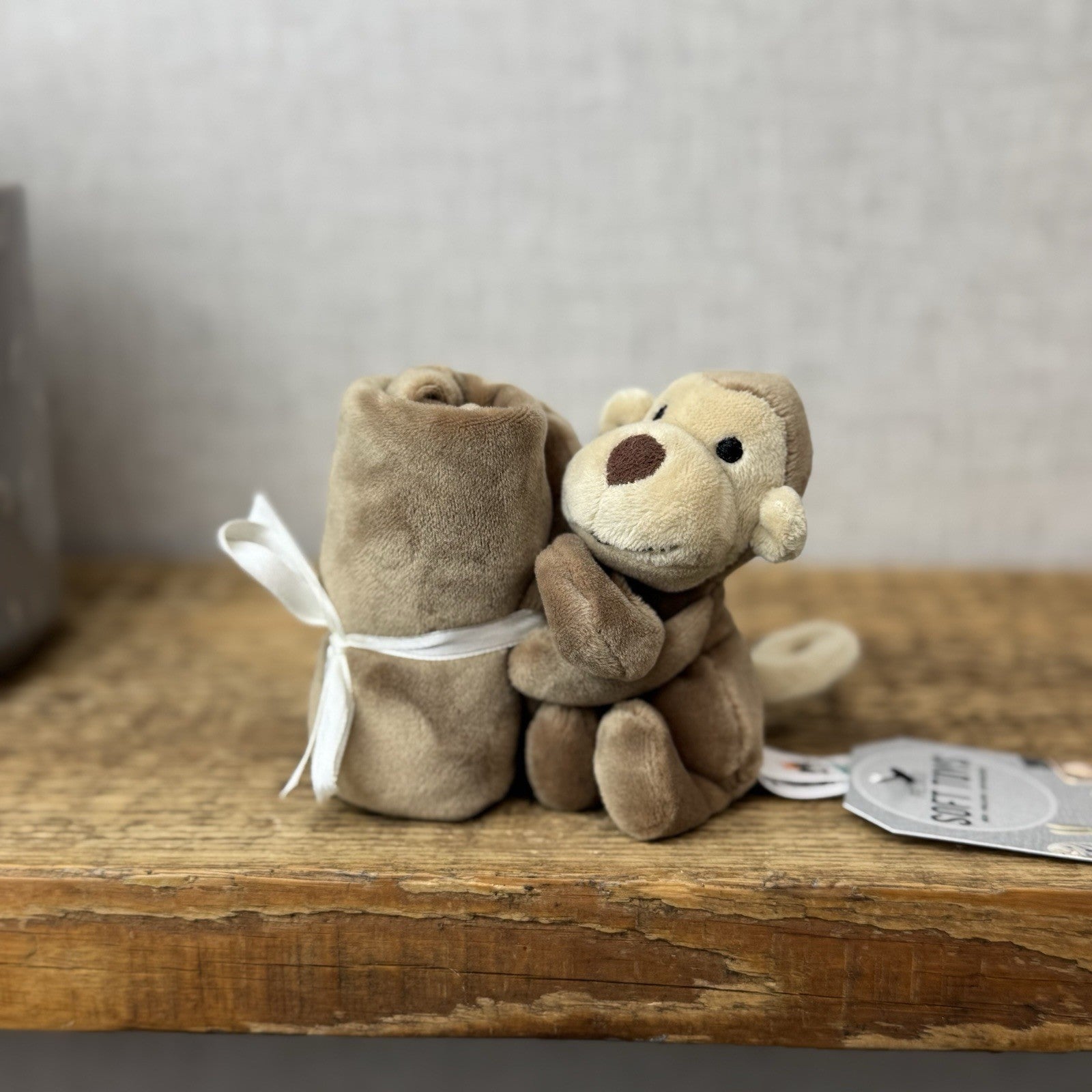 Jellycat My First Monkey Soother - Monkey Comforter Toy (no Box) Brown Velour 8”