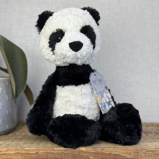 Jellycat Medium Mumble Panda - Black/White Texture Floppy Panda Bear Retired 14"