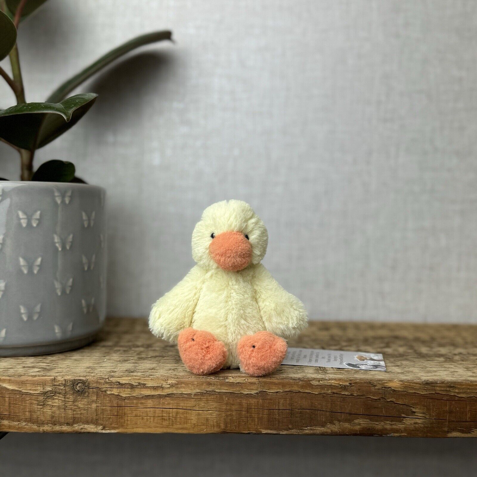 Jellycat Tiny Bashful Duckling - Tiny Yellow & Orange Duck Beanie Retired 5”