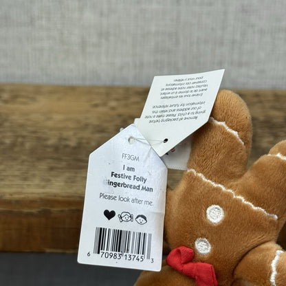 Jellycat Festive Folly Gingerbread Man - Mini Gingerbread Man Tiny BNWT 2"