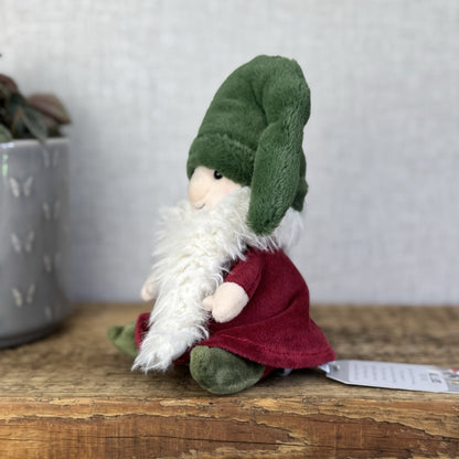 Jellycat Noel Nisse Gnome - Small Garden Gnome Soft Toy Beanie Display 6"