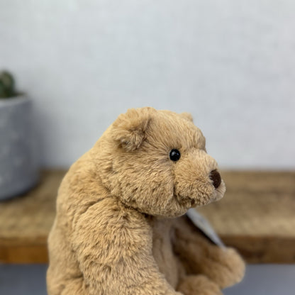 Jellycat Small Cecil Bear - Small Sitting Brown Bear Beanie Plush Retired 8"