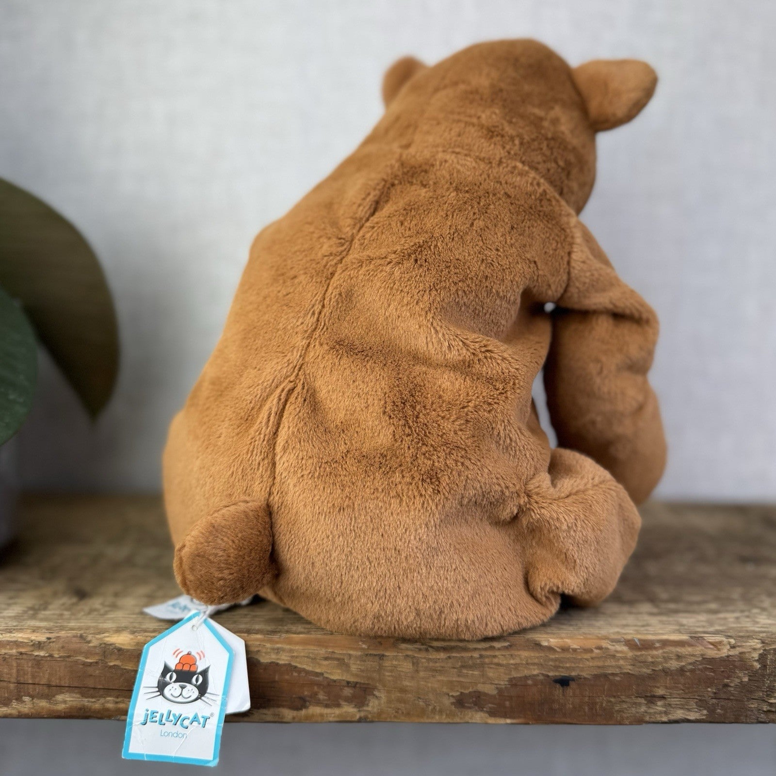 Jellycat Rumpletum Bear - Brown Suede Bear Soft Toy Beanie Retired Medium 14"