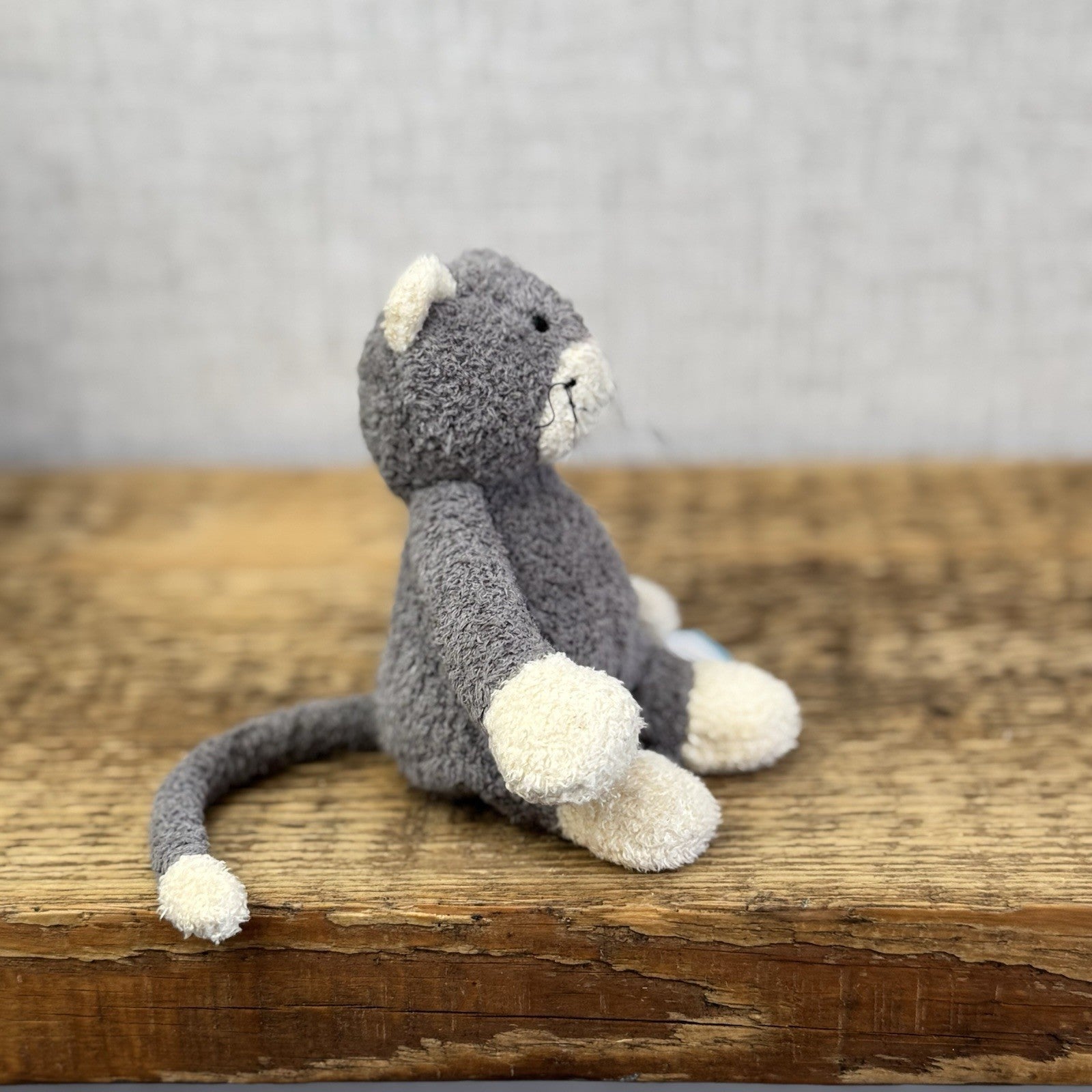 Jellycat Tiny Baby Bunglie Kitten - Miniature Vintage  Grey Cat Partial Tag 5”