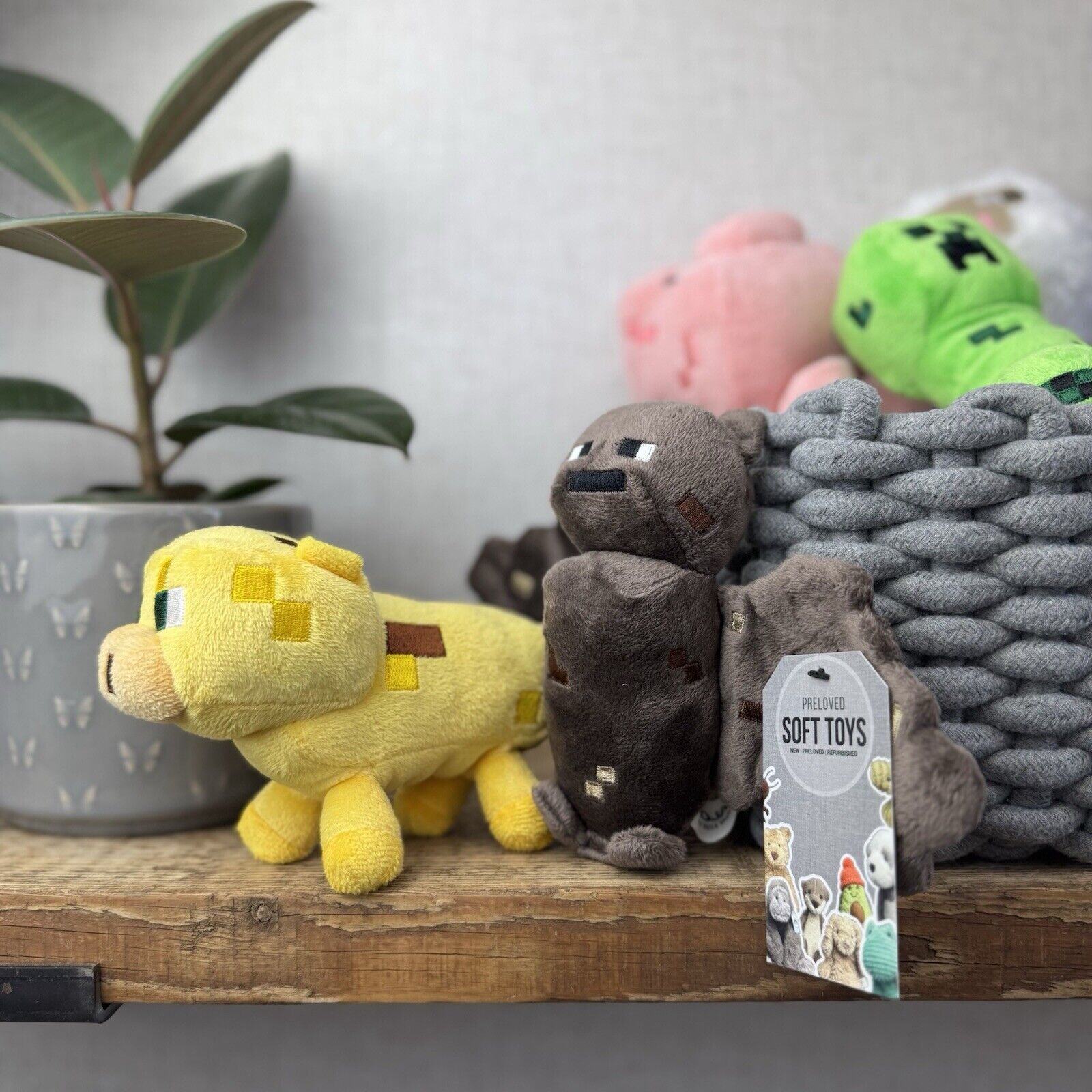 Minecraft Muji 2014 Soft Toy Bundle - Creeper, Pig, Bat, Sheep, Cheetah, Octopus