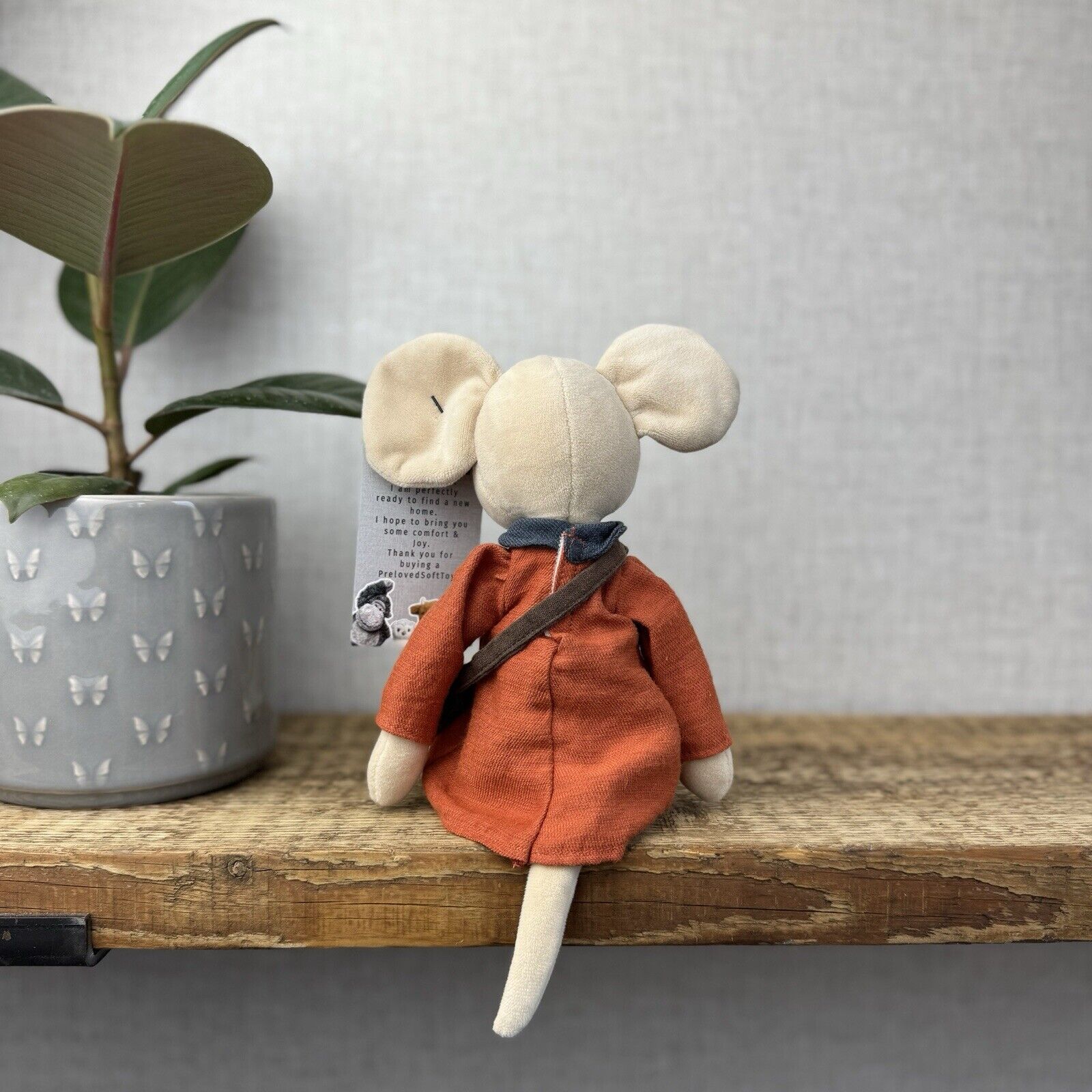 Jellycat Pedlar Mouse - Jellycat Mouse With Clothes & Bag Retired Rare 12"