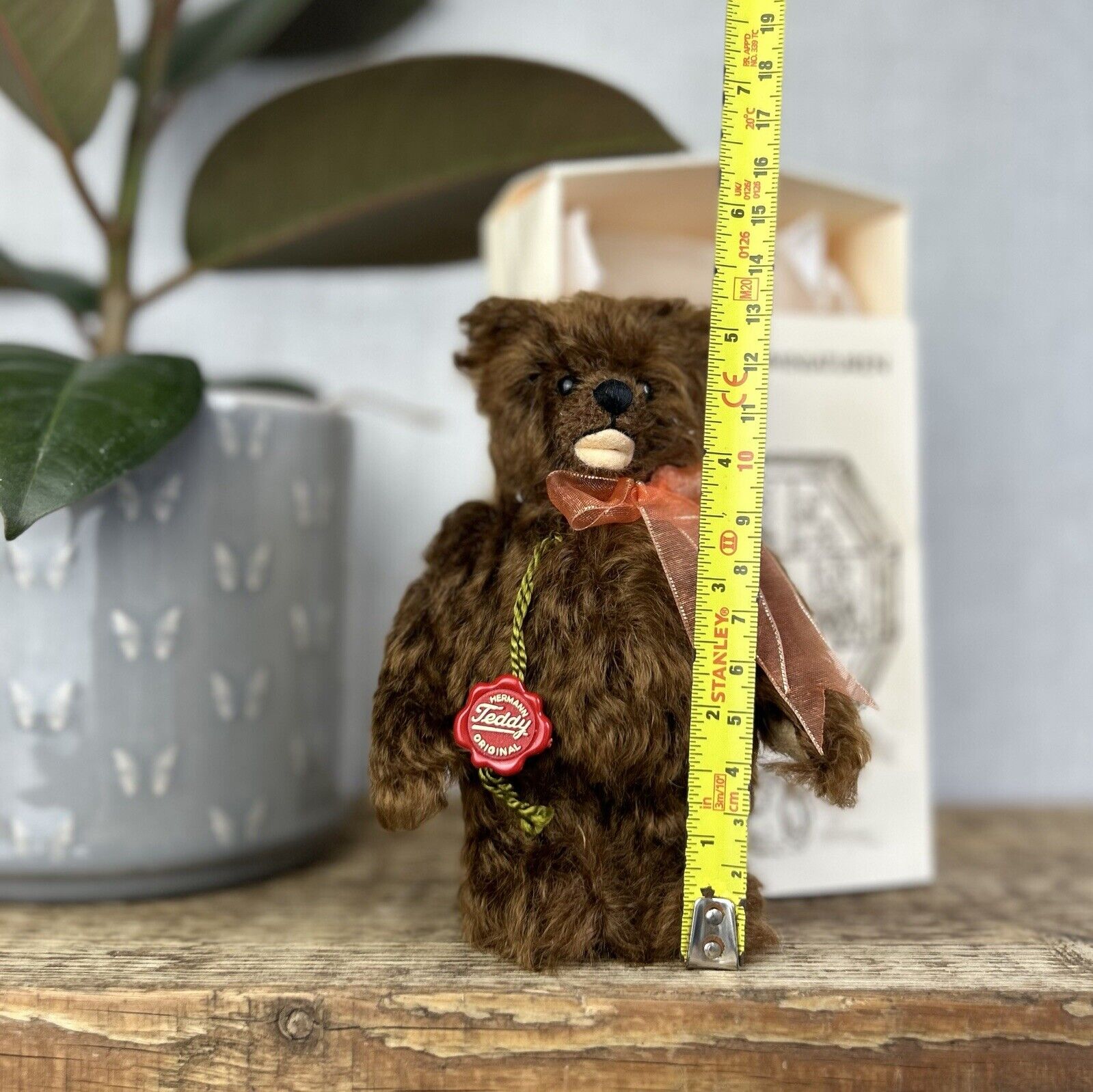 Teddy Hermann Original Miniature Bear With Box - 2000 Bear With Bow 6”