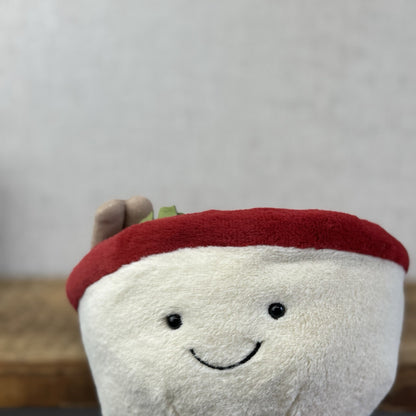 Jellycat Amuseable Ramen Bowl Retired - Bowl Noodles Food Plush Beanie NWOT 5"