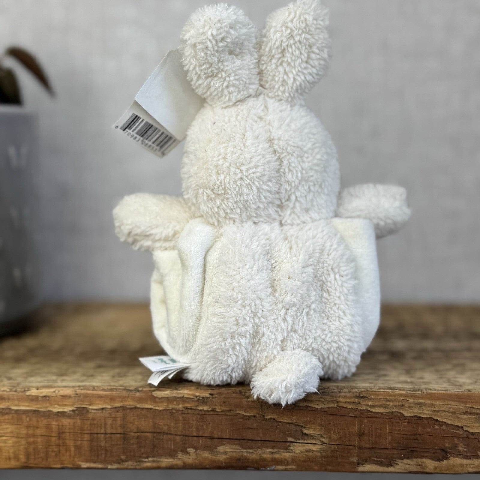 Jellycat Nugget Soother - White Bunny Roll Up Soother Bunny Retired Rare