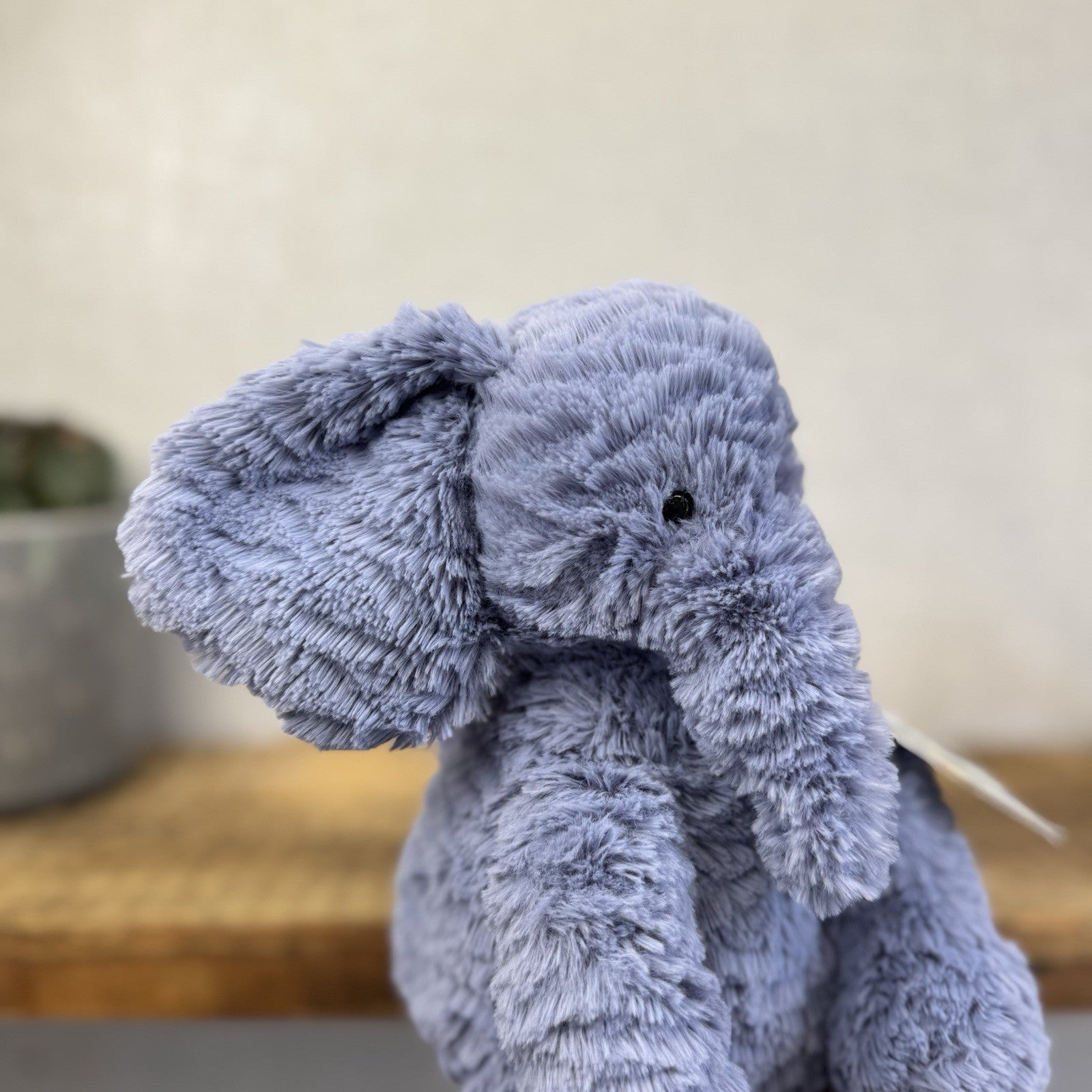 Jellycat Medium Fuddlewuddle Elephant Blue - Blue Sitting Ele Retired 8" (#2)