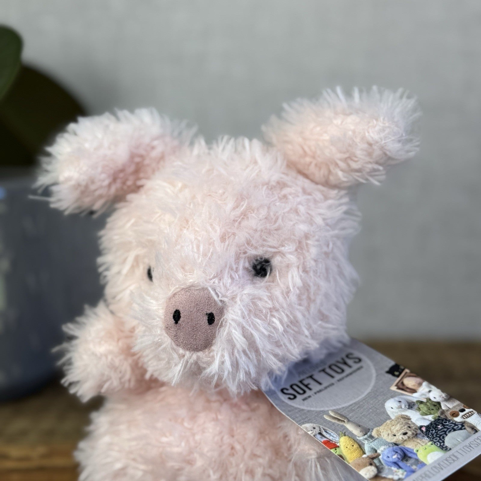 Jellycat Little Pig - Fluffy Pink Piglet Soft Toy Small Curly Fur Retired 7"