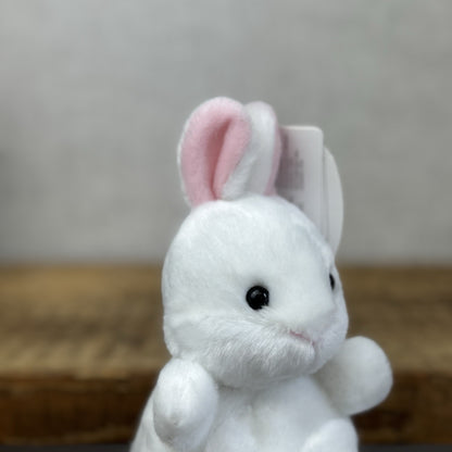 Aurora Cottontail Bunny - All White Rabbit New - Palm Pals Mini Beanbag Plush
