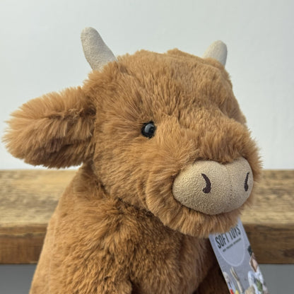 Jellycat Medium Callie Cow - Medium Brown Highland Cow Rare Retired 