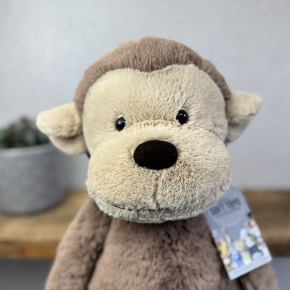 Jellycat Huge Bashful Monkey - Huge Monkey Beanie Plush Cuddle NWOT 22"