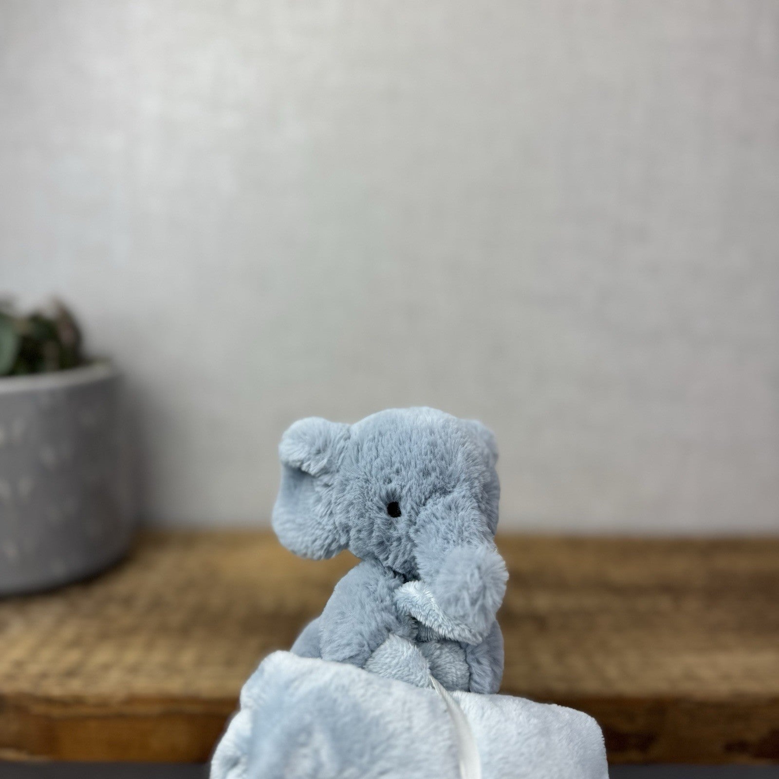 Jellycat Snugglet Elephant Soother - Baby Soft Blue Elephant Comforter Blanket