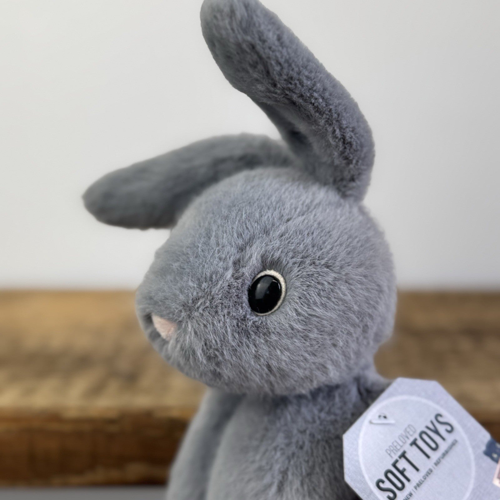 Jellycat Fuzzle Bunny Rabbit - Small Grey Fluffy Soft Toy Rare Retired Small 8"