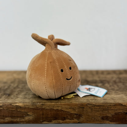 Jellycat Vivacious Onion Vegetable Velour Mini Plush - Play Food Collectible 4”