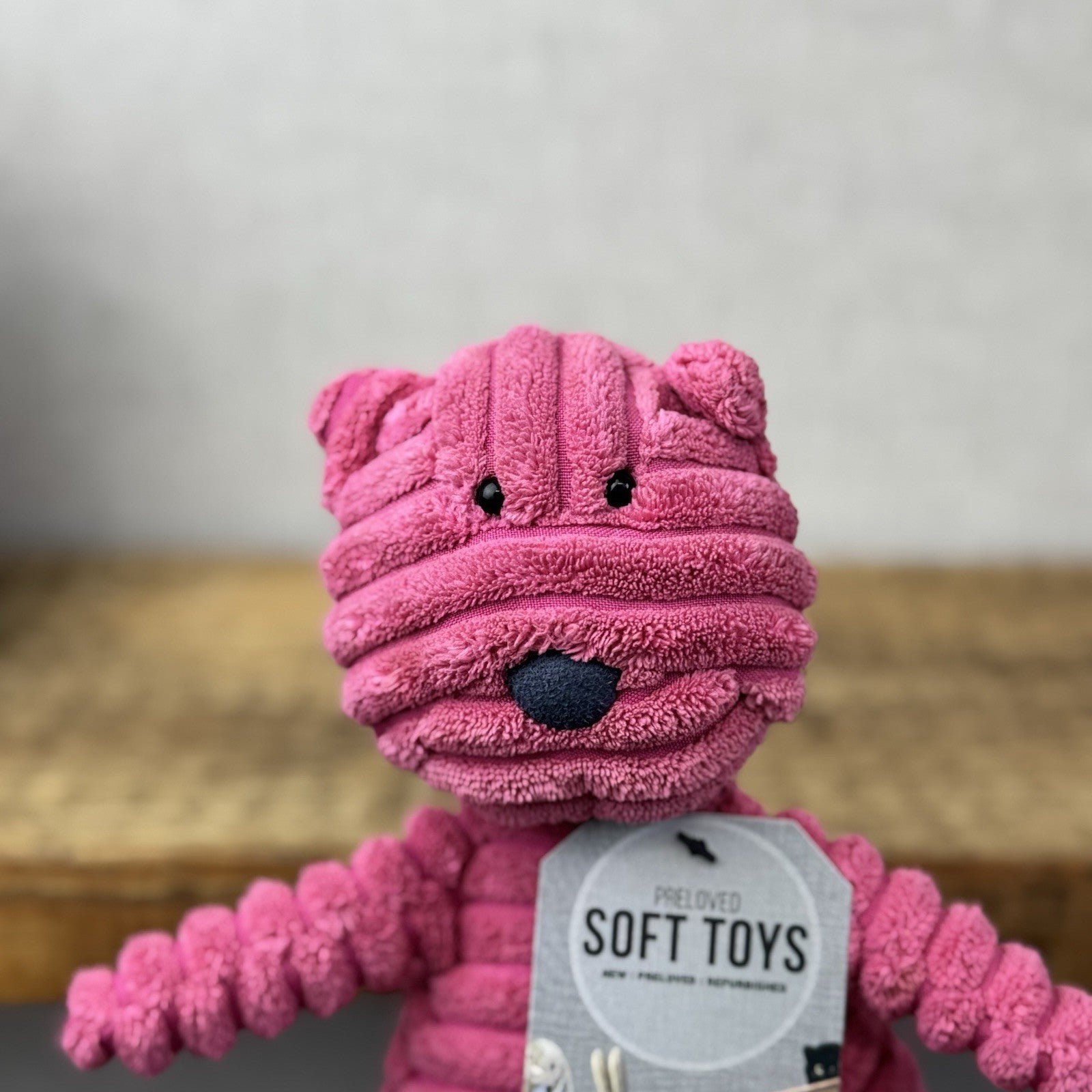 Jellycat Small Cordy Roy Cat Kitten Pink - Pink Beanie Corduroy Soft Toy Cat 8"
