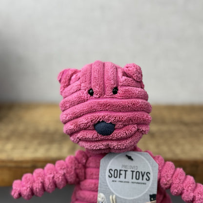Jellycat Small Cordy Roy Cat Kitten Pink - Pink Beanie Corduroy Soft Toy Cat 8"