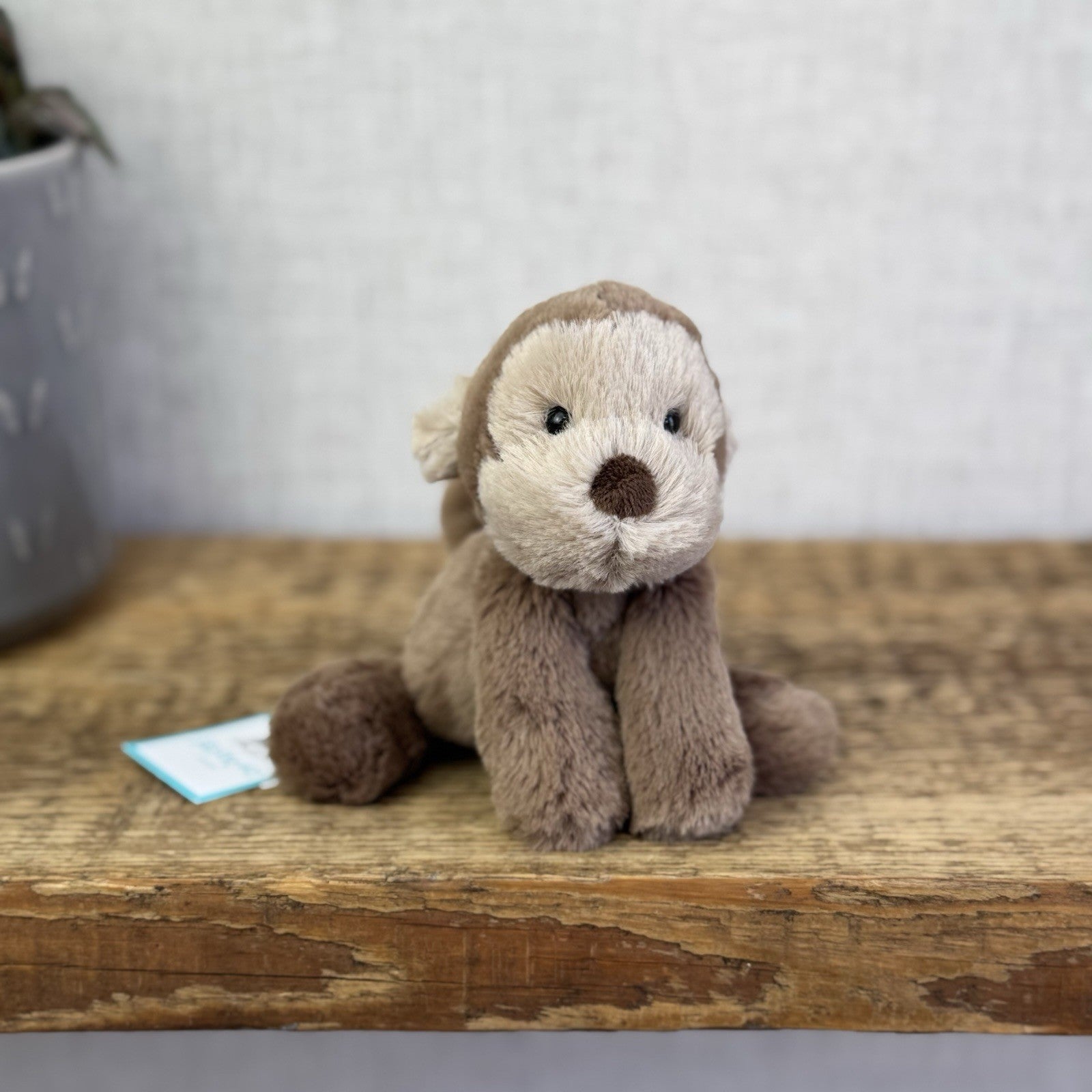 Jellycat Tiny Smudge Monkey - Mini Laying Monkey Beanie Plush New With Tags 6"