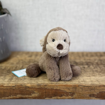 Jellycat Tiny Smudge Monkey - Mini Laying Monkey Beanie Plush New With Tags 6"